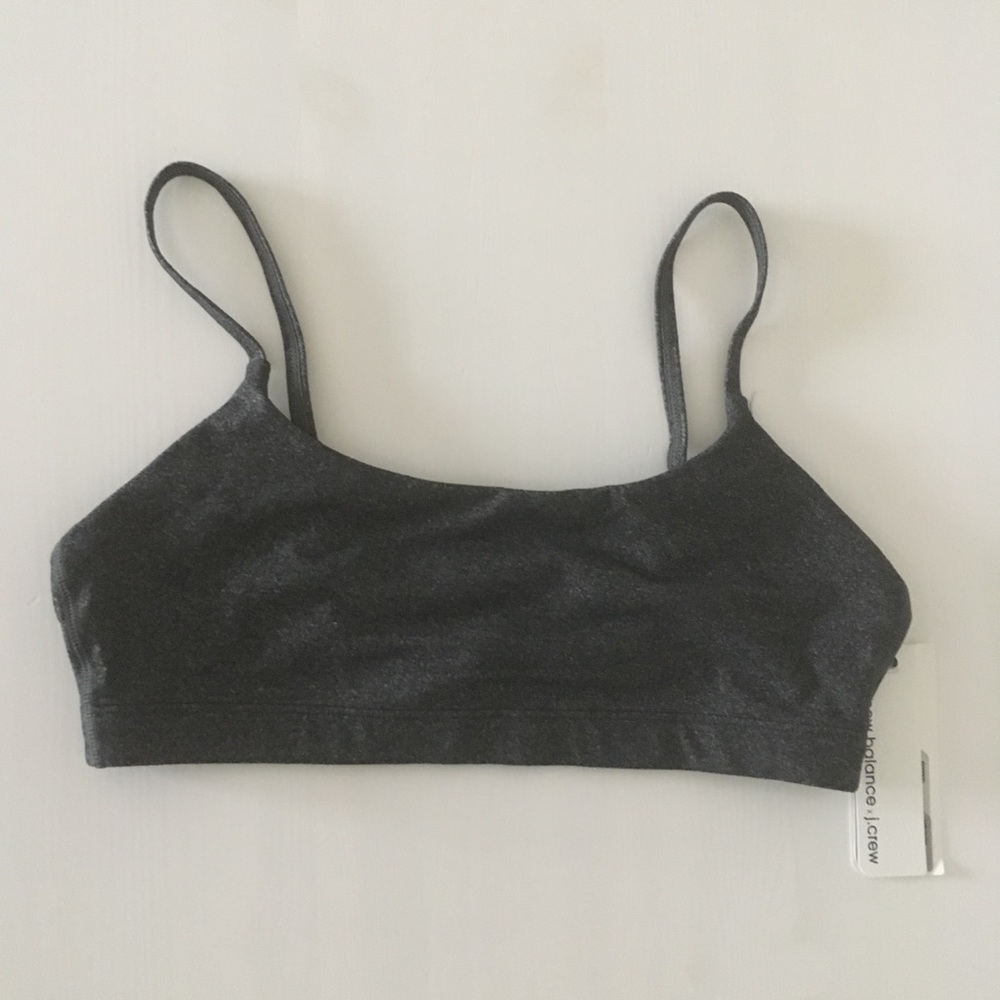 J. Crew x New Balance Gray Scoop Neck Sports Bra